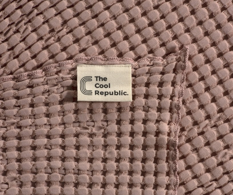Serviette de bain L grand gaufrage vieux rose 100 x 150 cm - The Cool Republic - The Cool Republic