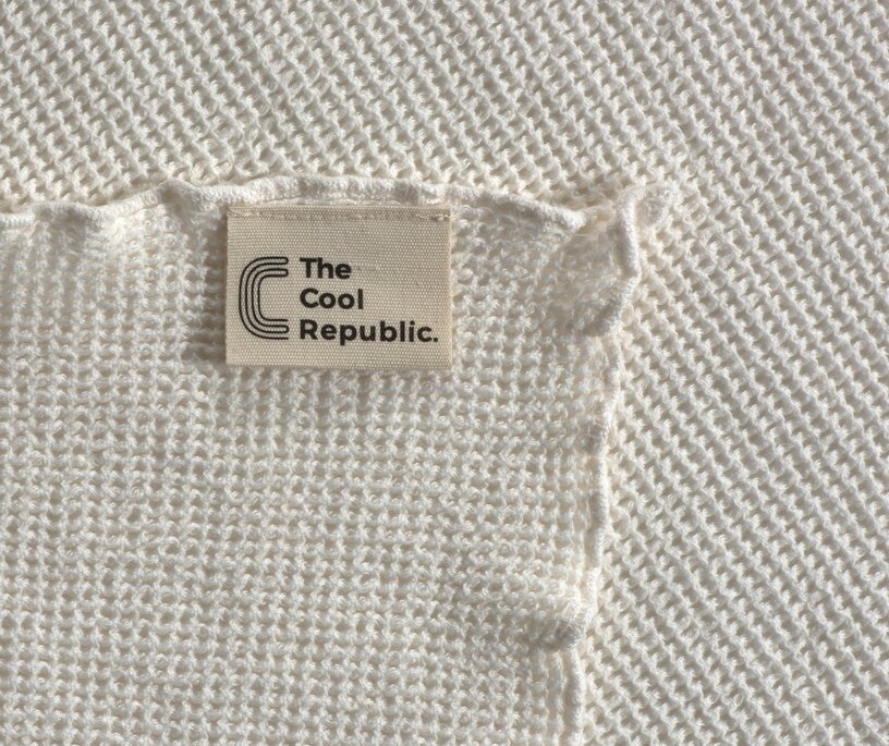 Serviette de bain L petit gaufrage crème 100 x 150 cm - The Cool Republic - The Cool Republic