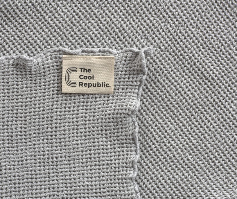 Serviette de bain L petit gaufrage gris clair 100 x 150 cm - The Cool Republic - The Cool Republic