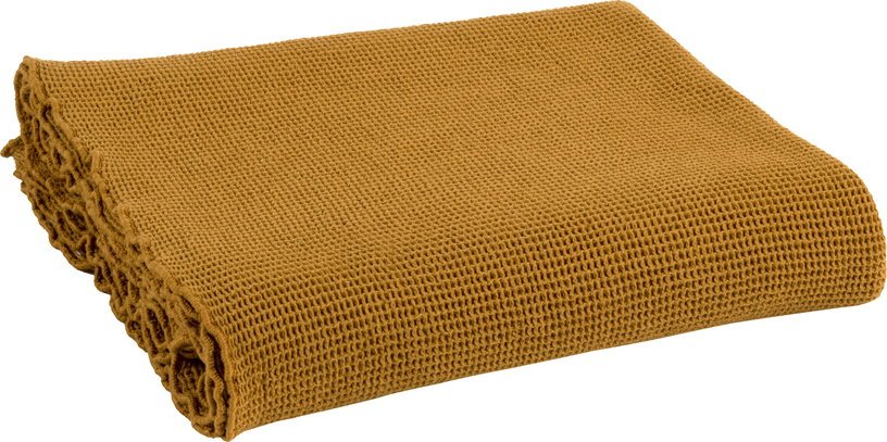 Serviette de bain M petit gaufrage moutarde 70 x 140 cm - The Cool Republic - The Cool Republic