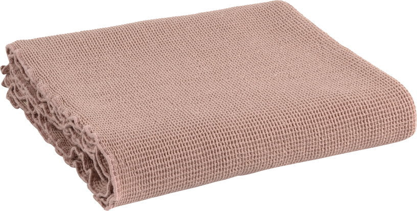Serviette de bain M petit gaufrage vieux rose 70 x 140 cm - The Cool Republic - The Cool Republic
