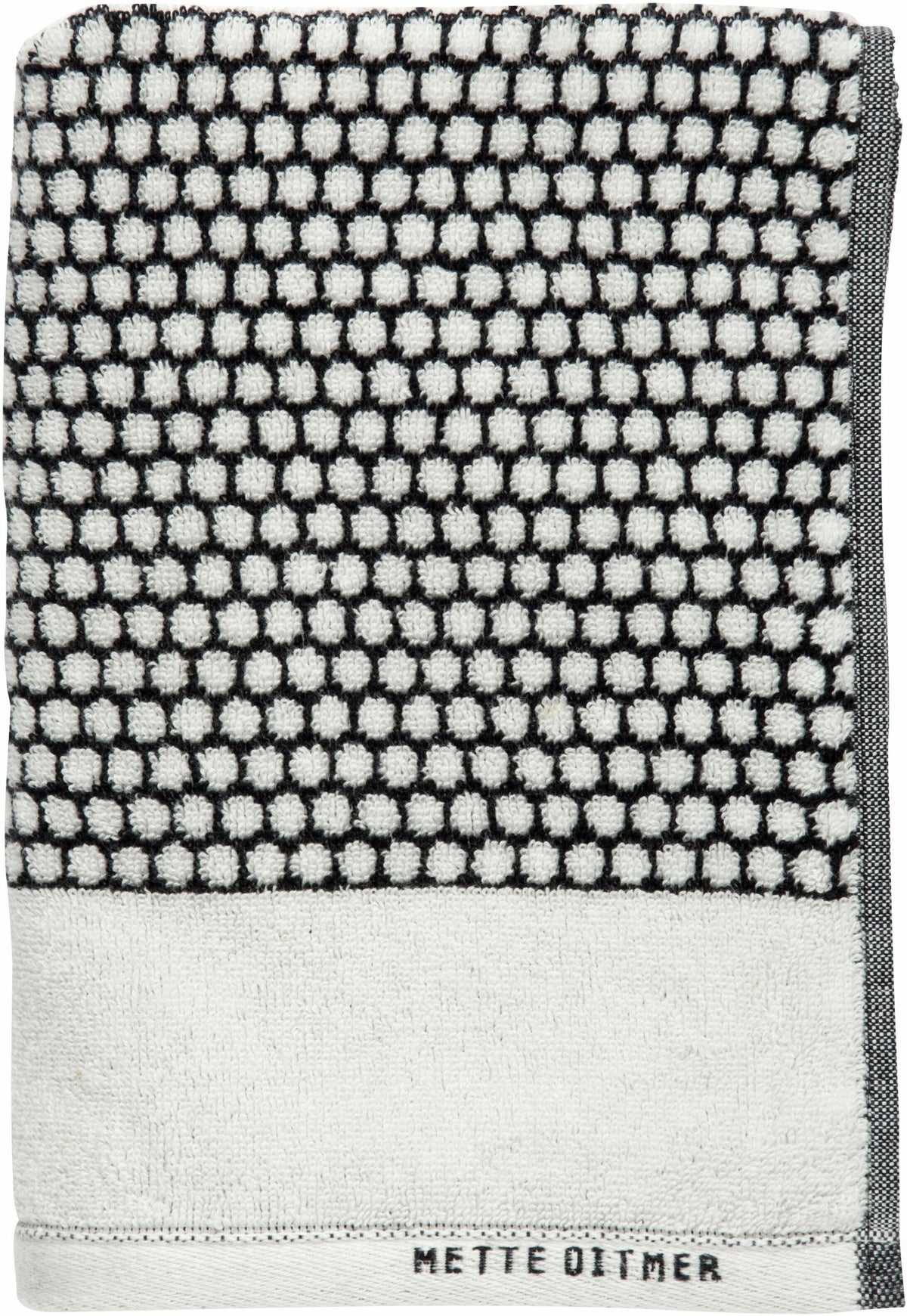 Serviette de bain motifs blanc cassé et noirs 50 x 100 cm Grid - Mette Ditmer - The Cool Republic