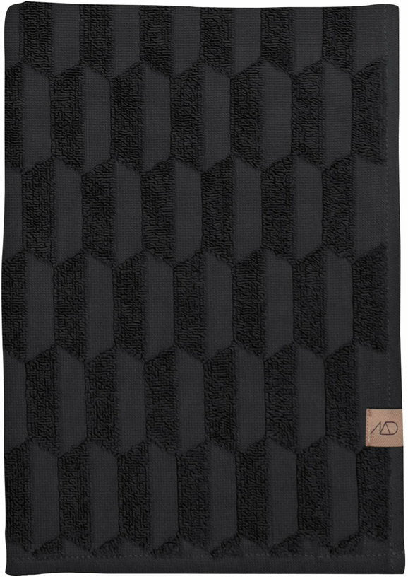 Serviette de bain noire 50 x 95 cm Geo - Mette Ditmer - The Cool Republic