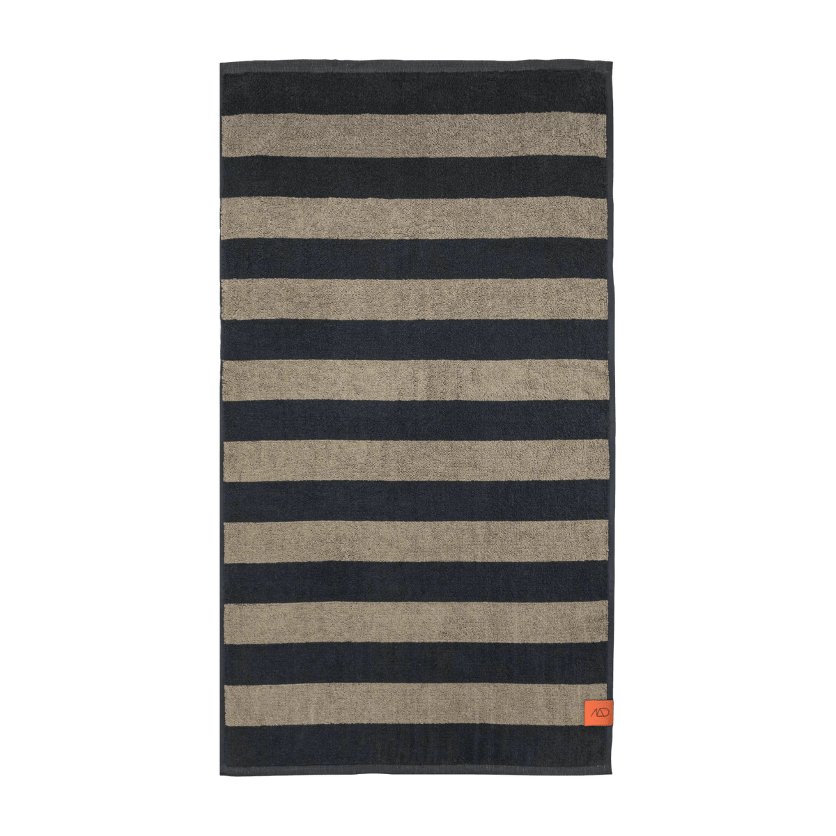 Serviette de bain rayée sable et gris 70 x 135 cm Aros - Mette Ditmer - The Cool Republic