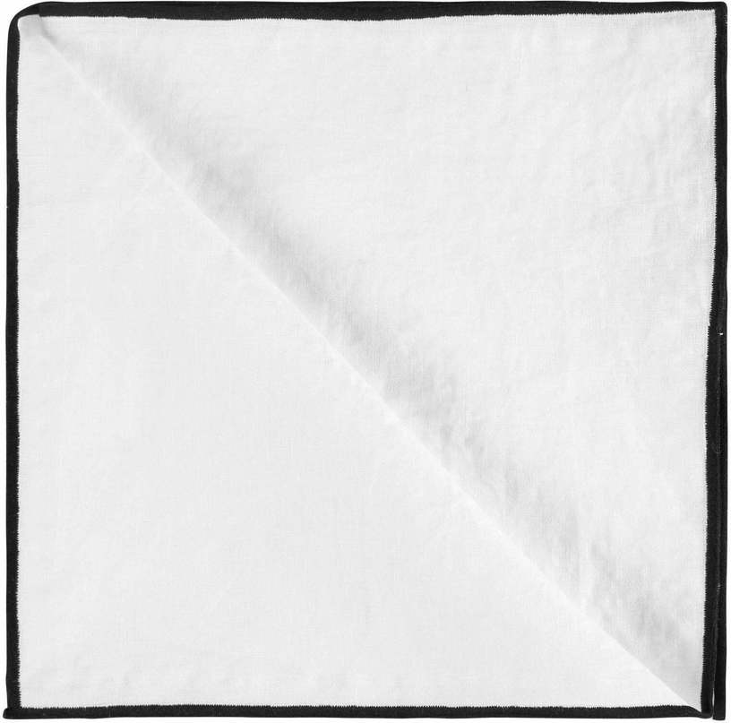 Serviette De Table Carlina Blanc Et Bourdon Noir - Madura - The Cool Republic
