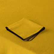 Serviette De Table Nino Jaune Ocre Et Feston Noir - Madura - The Cool Republic