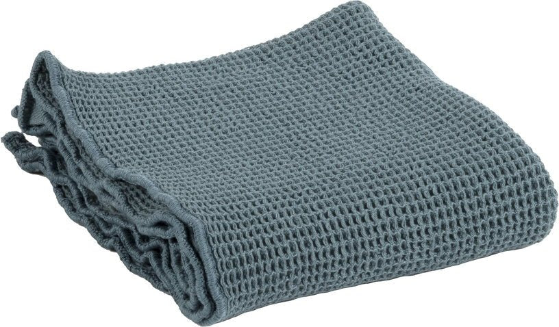 Serviette de toilette petit gaufrage bleu orage 50 x 90 cm - The Cool Republic - The Cool Republic