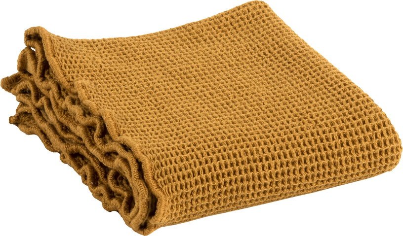 Serviette de toilette petit gaufrage moutarde 50 x 90 cm - The Cool Republic - The Cool Republic