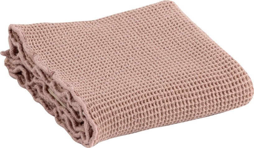 Serviette de toilette petit gaufrage vieux rose 50 x 90 cm - The Cool Republic - The Cool Republic