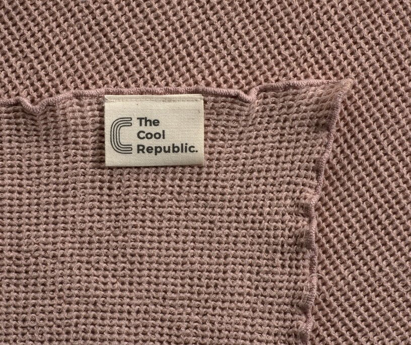 Serviette de toilette petit gaufrage vieux rose 50 x 90 cm - The Cool Republic - The Cool Republic