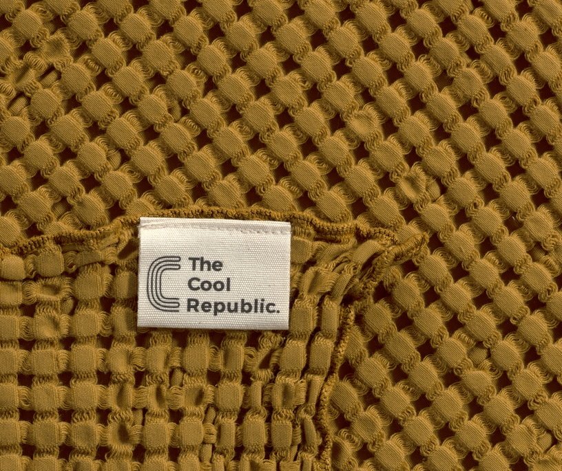 Serviette d'invités grand gaufrage moutarde 30 x 50 cm - The Cool Republic - The Cool Republic