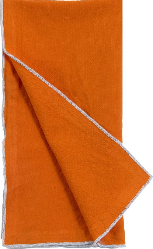 Serviette en coton lavé orange 45 x 45 cm - The Cool Republic - The Cool Republic