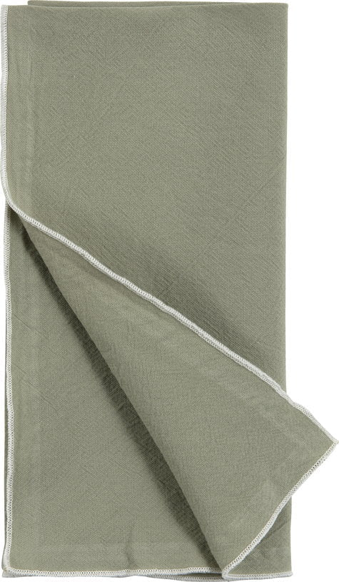 Serviette en coton lavé vert 45 x 45 cm - The Cool Republic - The Cool Republic