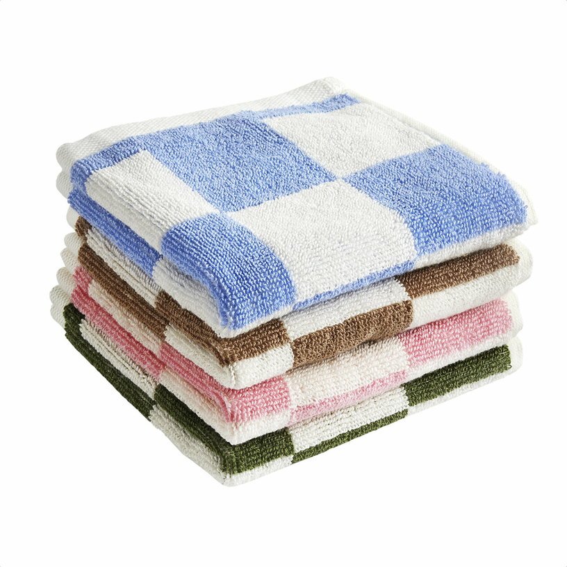 Serviette pour les mains à carreaux cappuccino et blanc 30 x 30 cm Check - HAY - The Cool Republic