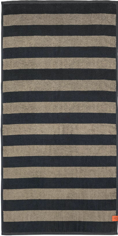Serviette rayée sable et gris 50 x 90 cm Aros - Mette Ditmer - The Cool Republic
