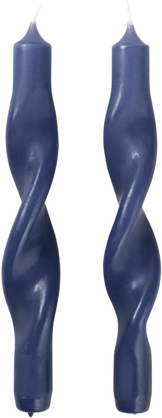 Set de 2 bougies bleu foncé Twist - Broste Copenhagen - The Cool Republic