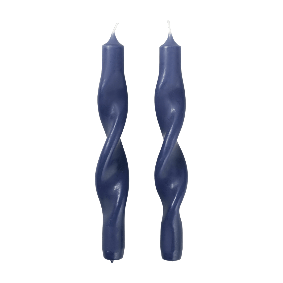 Set de 2 bougies bleu foncé Twist - Broste Copenhagen - The Cool Republic