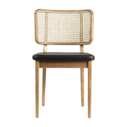 Set de 2 chaises en chêne naturel et cuir noir Cannage - RED Edition - The Cool Republic