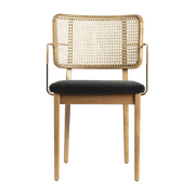 Set de 2 chaises en velours gris avec accoudoirs en chêne naturel Cannage - RED Edition - The Cool Republic