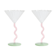 Set de 2 coupes à champagne rose 17 cm Curve - &Klevering - The Cool Republic
