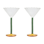 Set de 2 coupes à champagne vertes 17 cm Perle - &Klevering - The Cool Republic