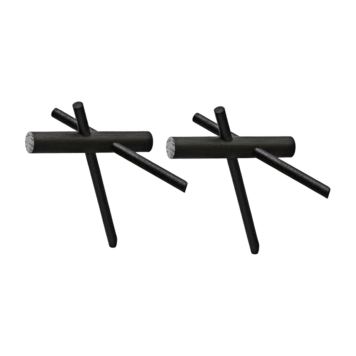Set de 2 crochets en chêne noir 15,5 x 12,5 x 14,5 cm Sticks - Normann Copenhagen - The Cool Republic