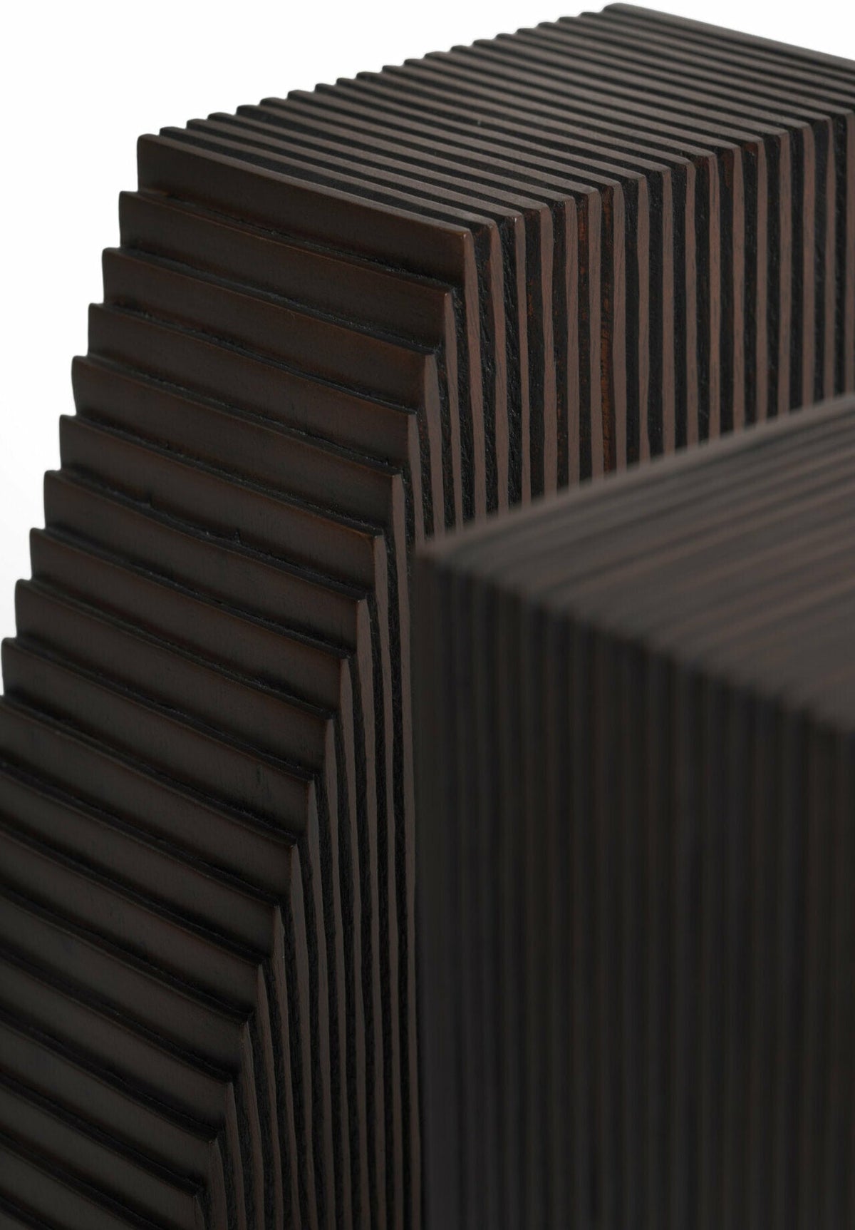 Set of 2 Grooves bookends in solid dark mahogany - Ethnicraft Accessories - The Cool Republic