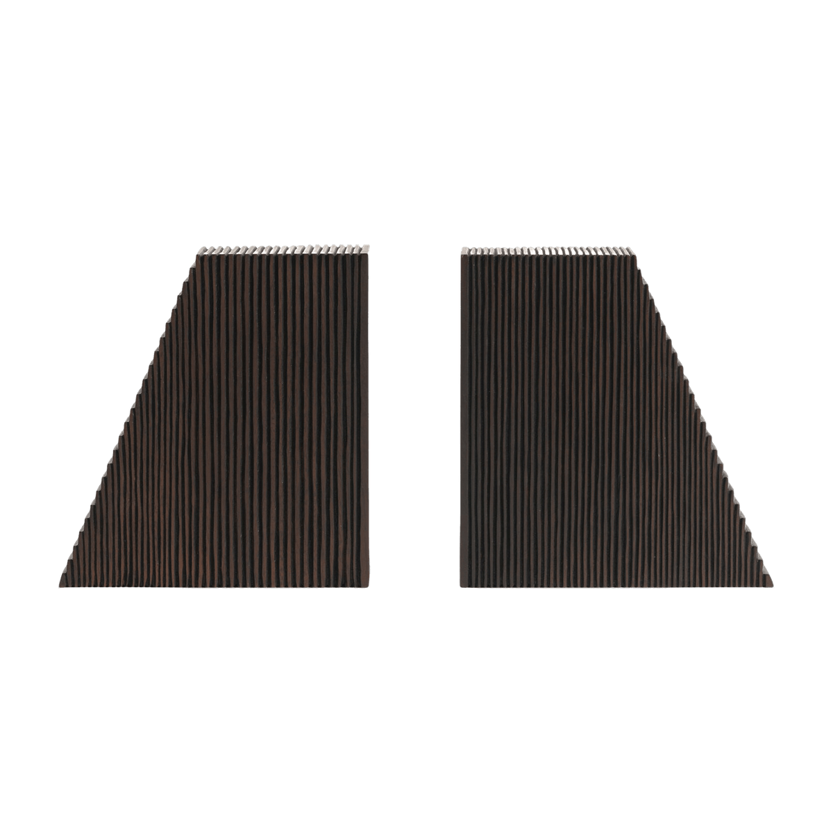 Set de 2 serre-livres en acajou massif foncé Grooves - Ethnicraft Accessories - The Cool Republic