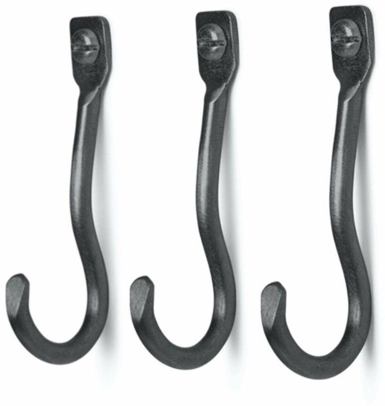 Set de 3 crochets en laiton noir Curvature - Ferm Living - The Cool Republic
