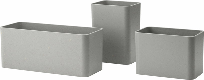 Set de 3 organisateurs gris 9x8x7cm Works - String furniture - The Cool Republic