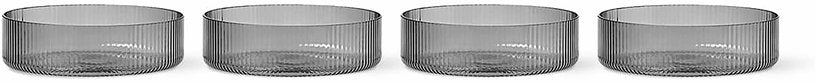 Set de 4 Bols de service en verre gris fumé Ripple - Ferm Living - The Cool Republic