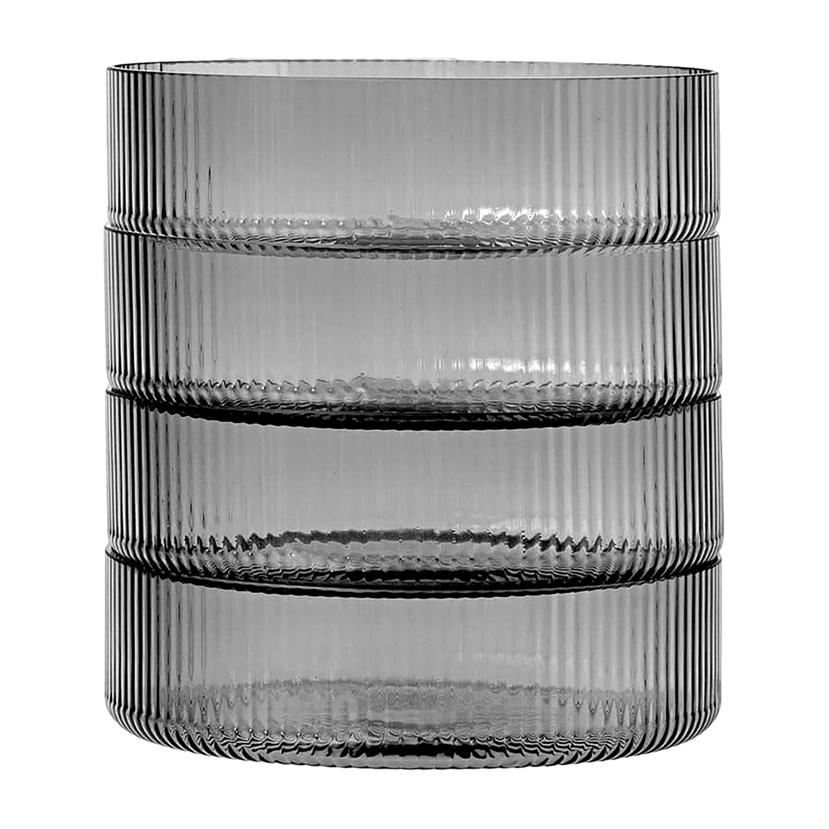 Set de 4 Bols de service en verre gris fumé Ripple - Ferm Living - The Cool Republic