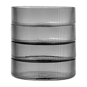 Set de 4 Bols de service en verre gris fumé Ripple - Ferm Living - The Cool Republic