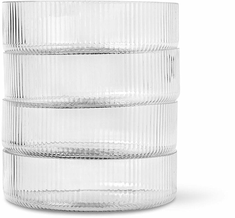 Set de 4 Bols de service en verre transparent Ripple - Ferm Living - The Cool Republic