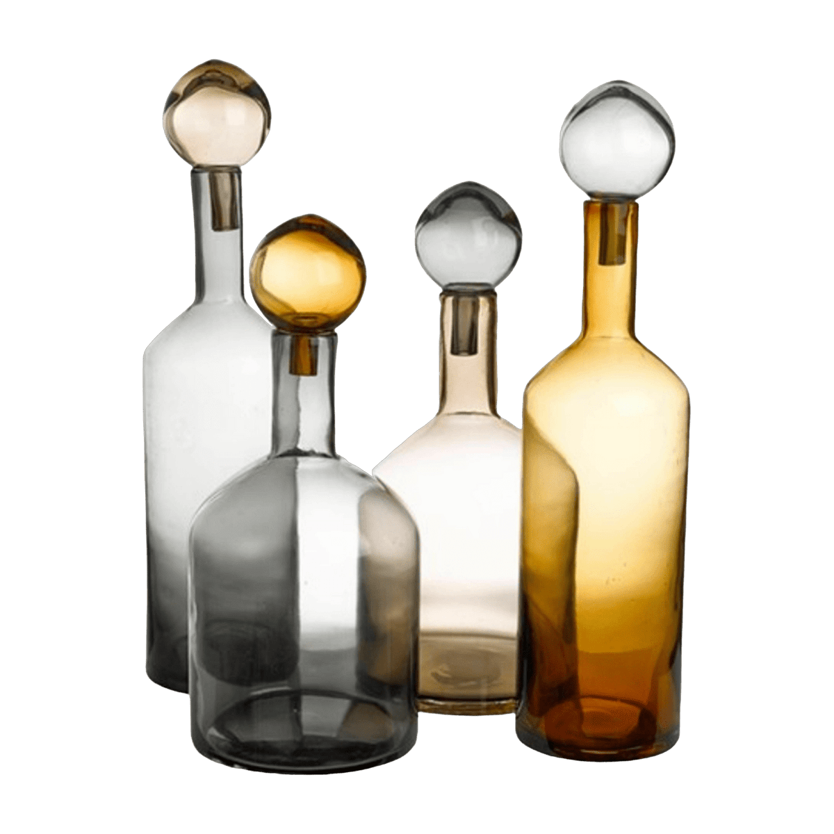Set de 4 bouteilles marron en verre Bubbles & Bottles - Pols Potten - The Cool Republic