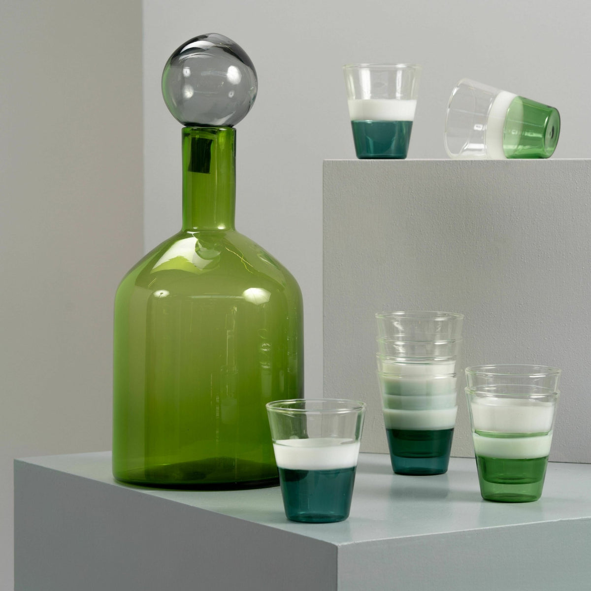 Set de 4 bouteilles multicolore en verre Bubbles & Bottles - Pols Potten - The Cool Republic