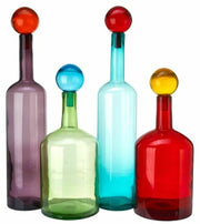 Set de 4 grandes bouteilles multicolore en verre Bubbles & Bottles - Pols Potten - The Cool Republic