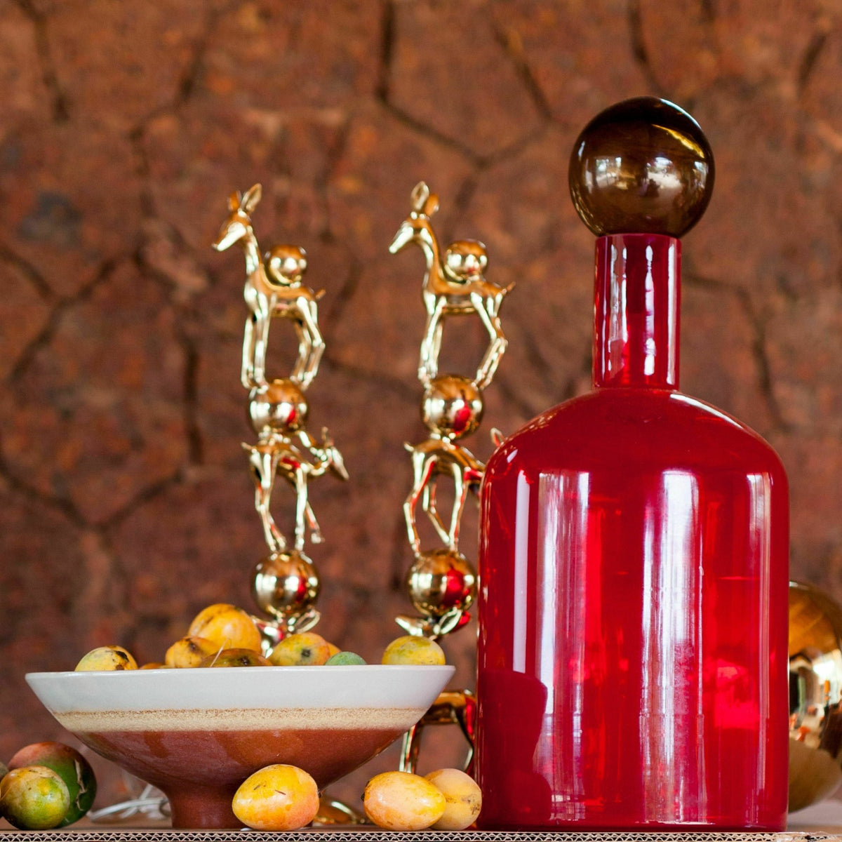 Set de 4 grandes bouteilles multicolore en verre Bubbles & Bottles - Pols Potten - The Cool Republic
