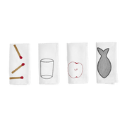Set de 4 serviettes en lin blanche Sobremesa - Hay - The Cool Republic