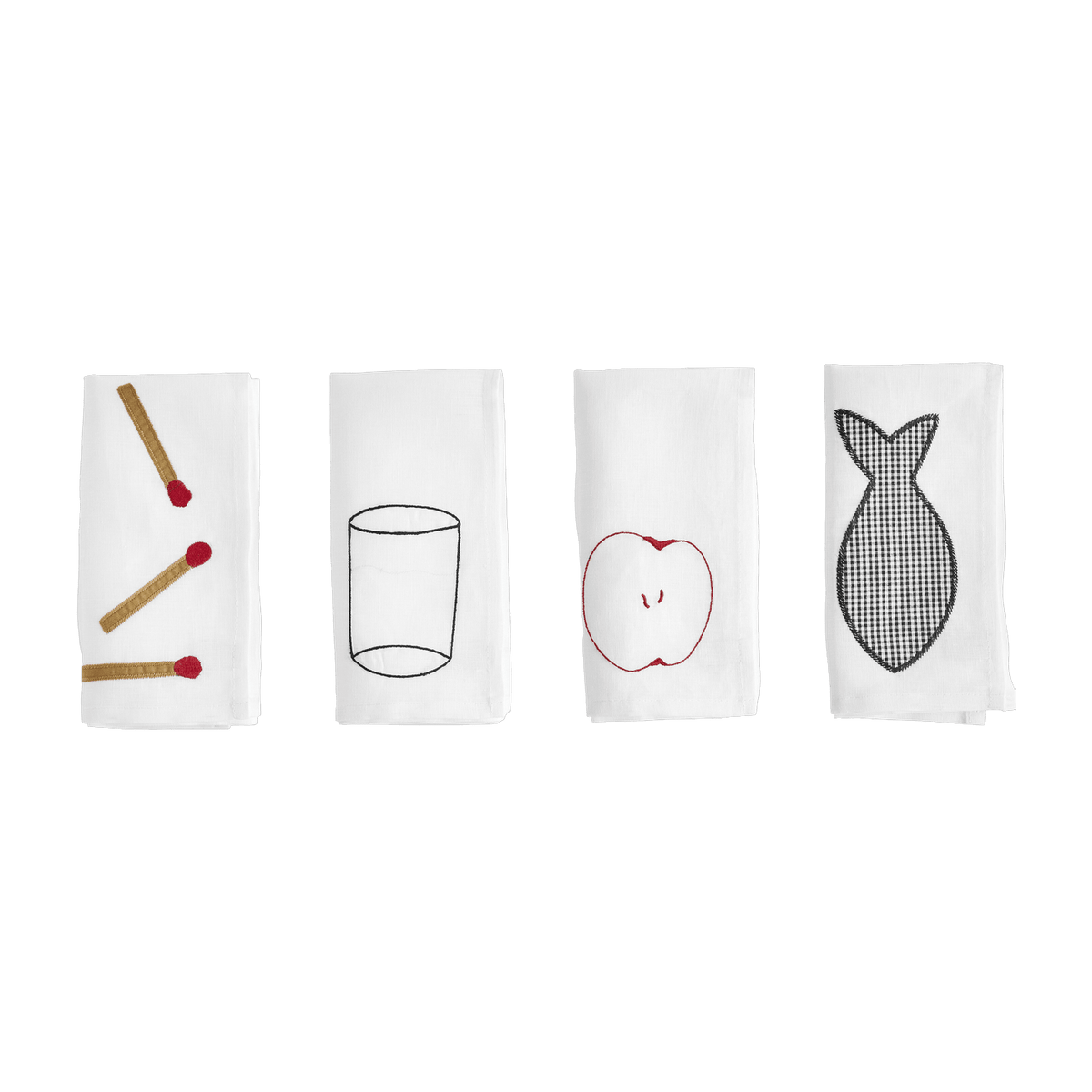 Set de 4 serviettes en lin blanche Sobremesa - Hay - The Cool Republic