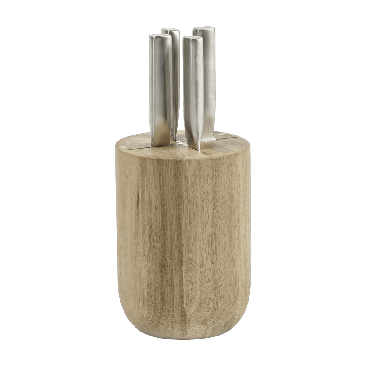Set de couteaux en acier gris avec bloc en bois marron 16x16x35cm Base - Serax - The Cool Republic