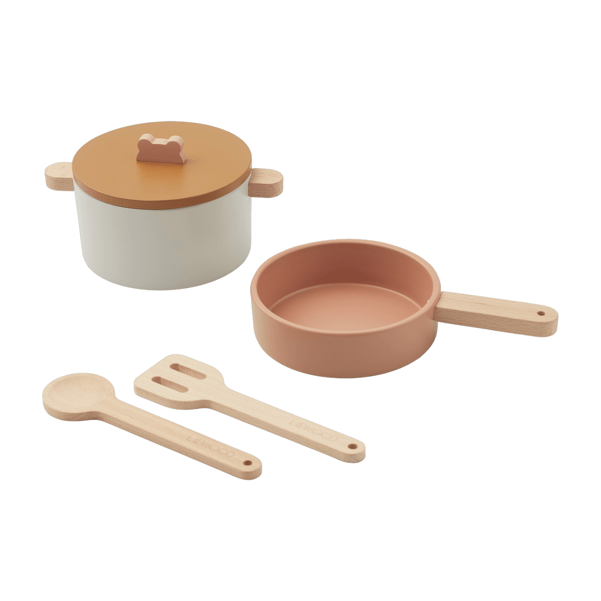 Set de cuisine en bois et silicone rose multi mix Antonio - Liewood - The Cool Republic