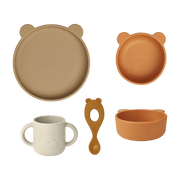 Set repas en silicone multi mix avoine Mr bear Vivi - Liewood - The Cool Republic