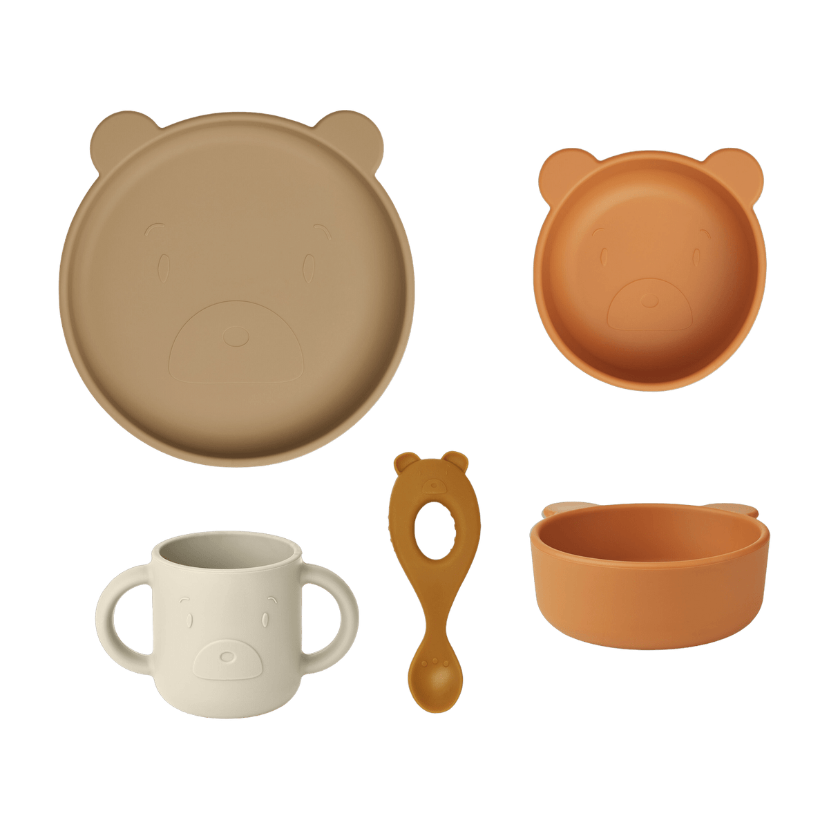 Set repas en silicone multi mix avoine Mr bear Vivi - Liewood - The Cool Republic
