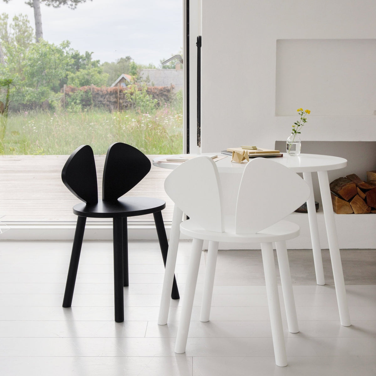 Set table et chaise en bois noir Mouse - Nofred - The Cool Republic
