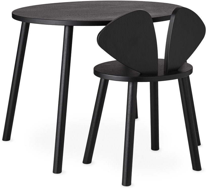 Set table et chaise en bois noir Mouse - Nofred - The Cool Republic