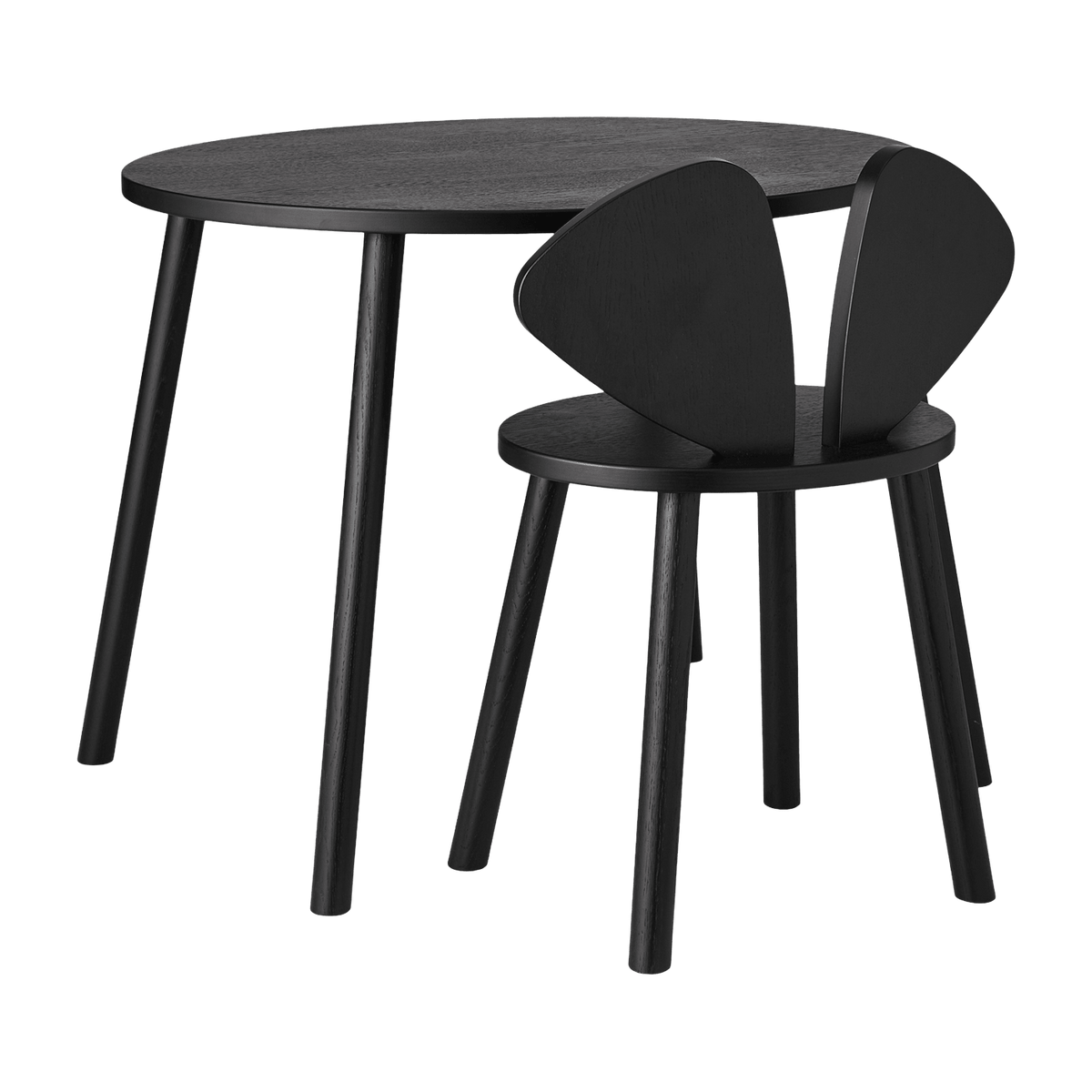 Set table et chaise en bois noir Mouse - Nofred - The Cool Republic