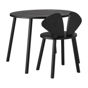 Set table et chaise en bois noir Mouse - Nofred - The Cool Republic