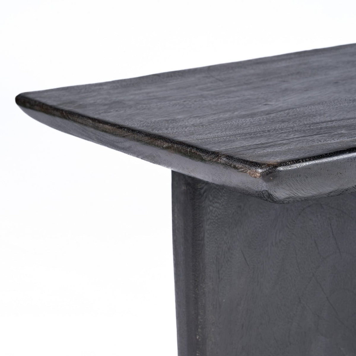 Table basse rectangulaire en bois de manguier massif noir 100x50x45cm Obsidian - Bazar Bizar — vue 7