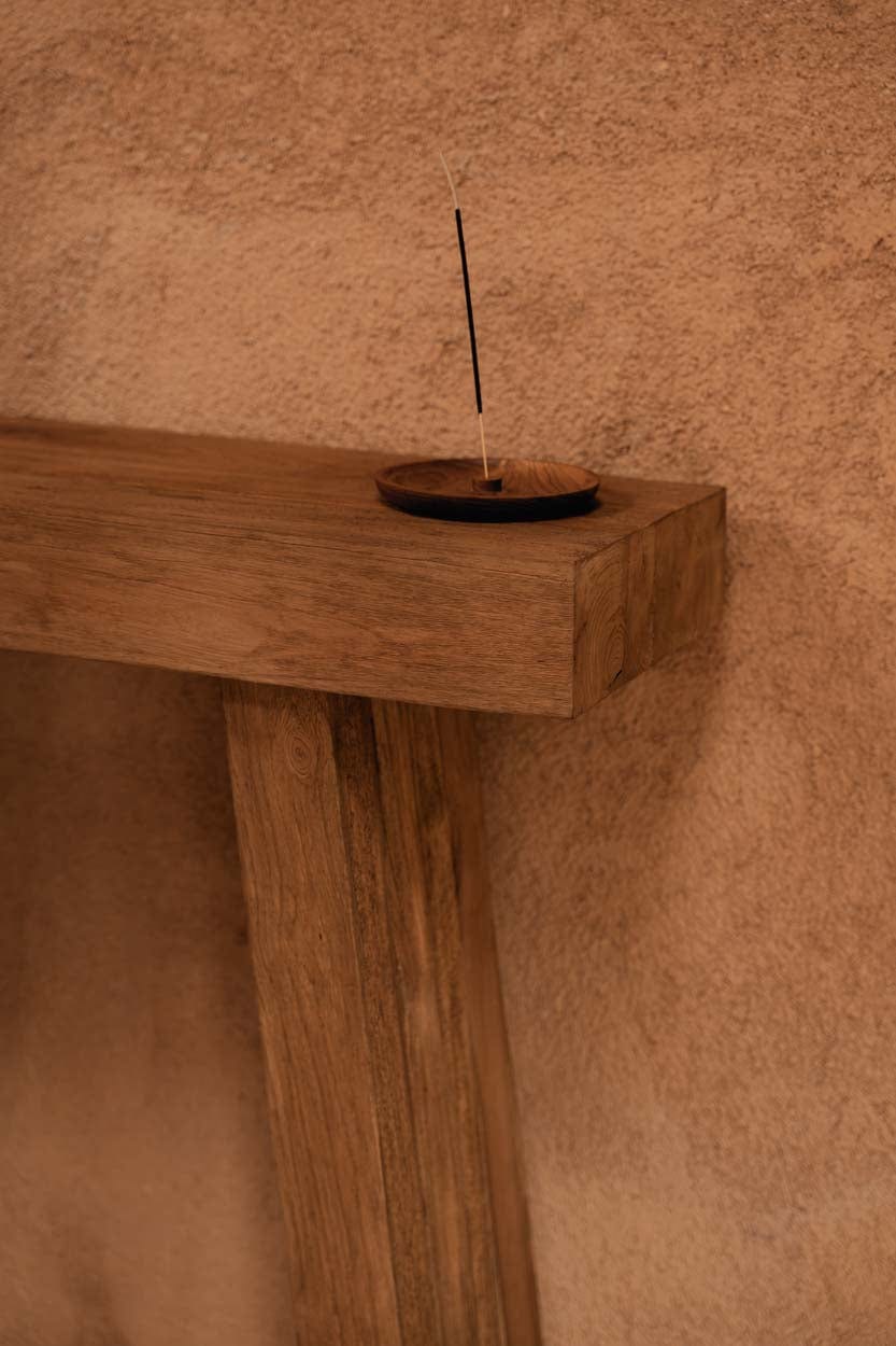 Console en teck massif naturel marron 30x86x87cm Stance - Bazar Bizar — vue 4